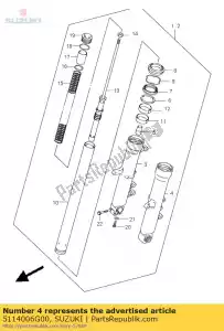 suzuki 5114006G00 buis buiten, l - Onderkant