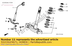 Honda 53215GZ4671 kogel, stuurstaal - Onderkant