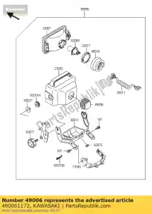 kawasaki 490061172 boot,head lamp body klf300-a1 - Bottom side