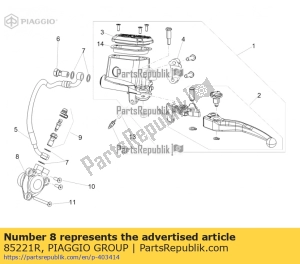 aprilia 85221R cylinder steruj?cy sprz?g?a - Lewa strona