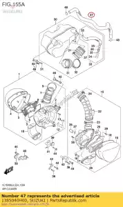 Suzuki 1385040H00 tubo, respirador - Lado inferior
