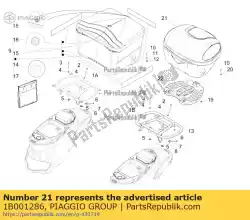 Aqui você pode pedir o conjunto de caixa superior em Piaggio Group , com o número da peça 1B001286: