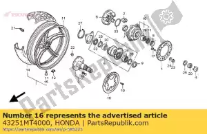 honda 43251MT4000 disque de frein, 255 millimètre, arrière, frein arriere - Milieu