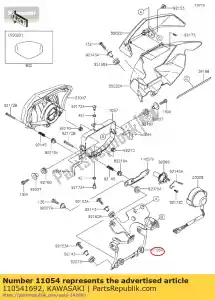 kawasaki 110541692 bracket,head lamp&meter klx250 - Bottom side