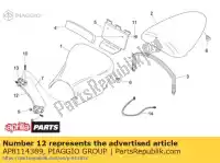 AP8114389, Piaggio Group, Lock cable aprilia  rs 125 1999 2000 2001 2002 2003 2004 2005, New