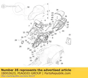 Piaggio Group 1B002623 rear saddle - Bottom side