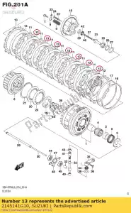 suzuki 2145141G10 placa, embrague dr - Lado inferior