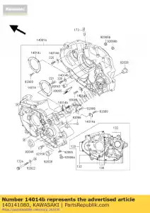 Kawasaki 140141080 plaat positie, staaf - Onderkant