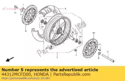 Here you can order the collar, l. Fr. Wheel side from Honda, with part number 44312MCFD00: