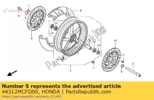 Honda 44312MCFD00 collar, l. fr. wheel side - Bottom side