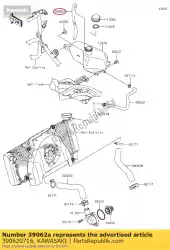 Qui puoi ordinare tubo di raffreddamento, sfiato kle650ef da Kawasaki , con numero parte 390620716: