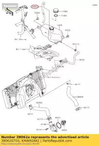 kawasaki 390620716 tubo di raffreddamento, sfiato kle650ef - Il fondo