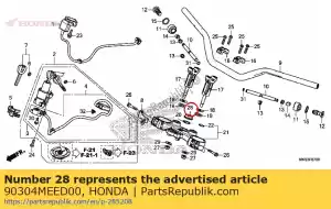 honda 90304MEED00 tuerca, vástago de dirección - Lado inferior