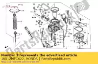 16012MFC622, Honda, needle set, jet honda fmx 650 2005 2006 2007, New