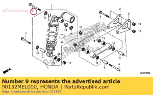 honda 90132MEL000 perno, brida, 10x75 - Lado inferior