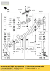 pijpvork buiten, bruin zr750nbf van Kawasaki, met onderdeel nummer 44008004839B, bestel je hier online: