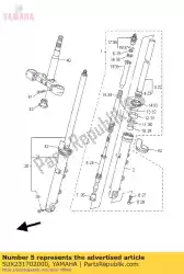 Ici, vous pouvez commander le cylindre, fourche avant auprès de Yamaha , avec le numéro de pièce 5UX231702000: