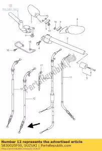 Suzuki 5830020F00 cable,throttle - Bottom side