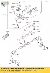 Kawasaki 430261074 cap-brake - Bottom side