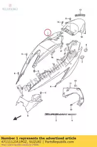 suzuki 4711112JA1PGZ couvercle, cadre, r - La partie au fond