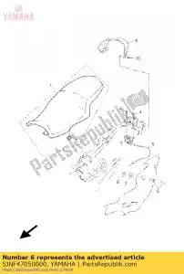 yamaha 5JNF47050000 conjunto de bloqueo de asiento - Lado inferior