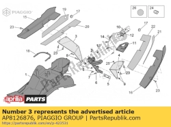 Aprilia AP8126876, Rh number plate holder support, OEM: Aprilia AP8126876