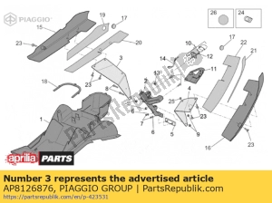 aprilia AP8126876 rh number plate holder support - Bottom side