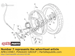 aprilia AP8133987 achterremhendel register - Onderkant