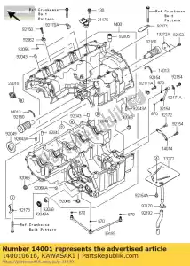 kawasaki 140010616 set-crankcase zr800ads - Bottom side