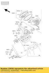 Here you can order the bracket-tail lamp from Kawasaki, with part number 230360020: