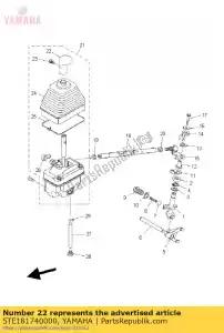 yamaha 5TE181740000 botão, alavanca de mudança - Lado inferior