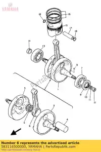 yamaha 583116500000 bielle assy - La partie au fond