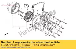 Ici, vous pouvez commander le joint, l. Crique de carter auprès de Honda , avec le numéro de pièce 11395MM9850: