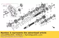 23220MEL000, Honda, countershaft comp. honda cb cbf cbr 1000 2004 2005 2006 2007 2008 2009 2010 2011 2012 2013, Nieuw