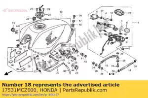 Honda 17531MCZ000 guma, zbiornik - Dół