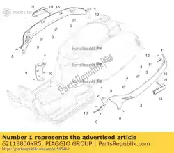 Qui puoi ordinare seitenverkleidung rechts da Piaggio Group , con numero parte 62113800YR5: