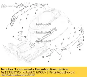 Piaggio Group 62113800YR5 seitenverkleidung rechts - Onderkant