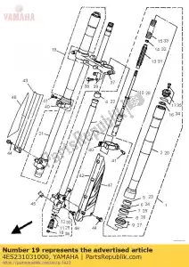 Yamaha 4ES231031000 conjunto do garfo dianteiro (r.h) - Lado inferior