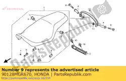 Aqui você pode pedir o parafuso, cinto de segurança em Honda , com o número da peça 90128MGR670:
