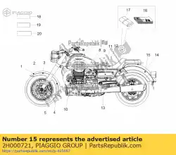 stickers spatbord rechts van Piaggio Group, met onderdeel nummer 2H000721, bestel je hier online: