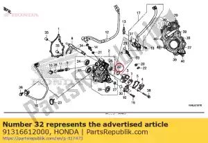 Honda 91316612000 joint torique, 27,5x1,7 - La partie au fond