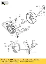 Aquí puede pedir rotor klx250s9f de Kawasaki , con el número de pieza 210070100: