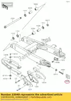 330400039, Kawasaki, ?a?cuch nastawczy kx85b9f kawasaki  kx 80 85 1998 1999 2000 2001 2002 2003 2005 2006 2007 2008 2009 2010 2011 2012 2013 2014 2015 2016 2017 2018 2019 2020, Nowy