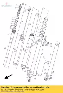 suzuki 5112036E60 tube, intérieur gauche - La partie au fond