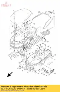 Yamaha 3B3F47260000 cerniera, sedile - Il fondo