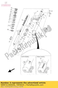 yamaha 5BRF31360000 tubo exterior 2 derecho - Lado inferior