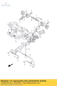 Suzuki 1368347H10 manguera - Lado inferior