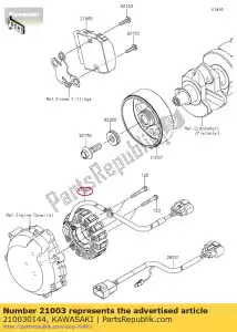 kawasaki 210030144 estator zx1400fdf - Lado inferior