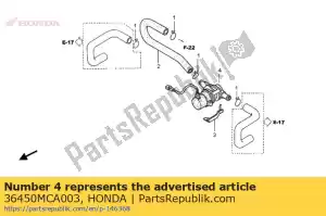 honda 36450MCA003 conjunto de válvula, ej. inyección de aire - Lado inferior