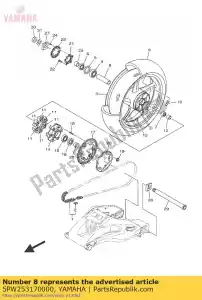 yamaha 5PW253170000 distanziale, cuscinetto - Il fondo